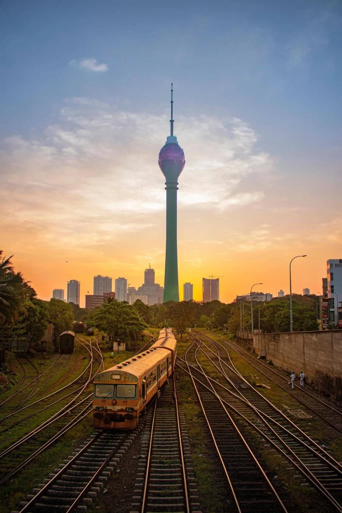 Colombo port railway station and Lotus tower